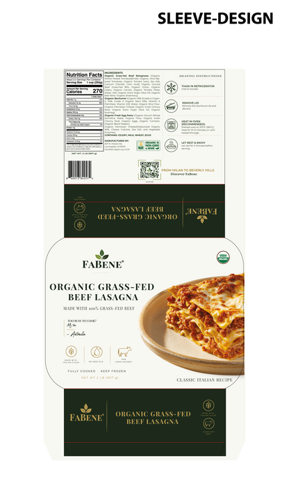 Organic Beef Lasagna with Italian Semolina Pasta (100% Grass-Fed Beef)