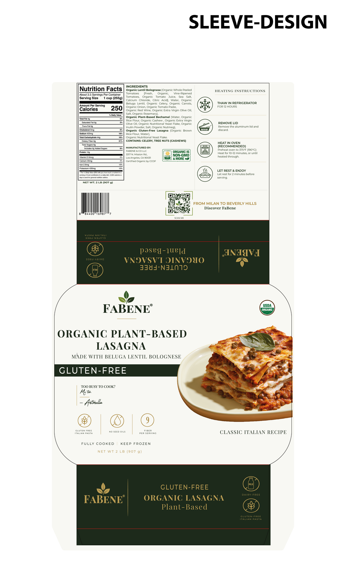 Organic Gluten-Free Plant-Based Lasagna