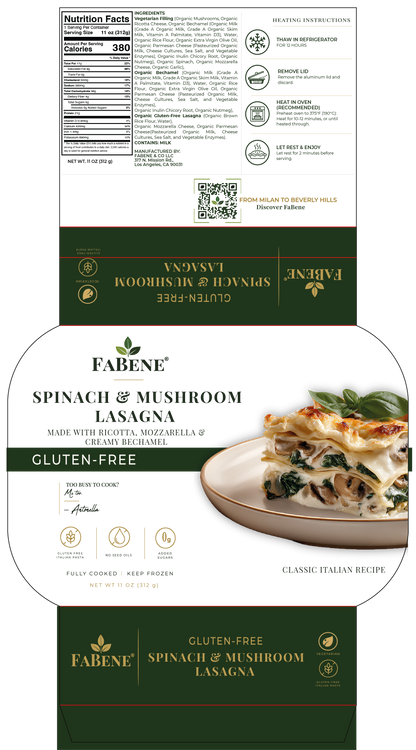 Gluten-Free Vegetarian Lasagna with Spinach & Mushrooms (Egg-Free Pasta)