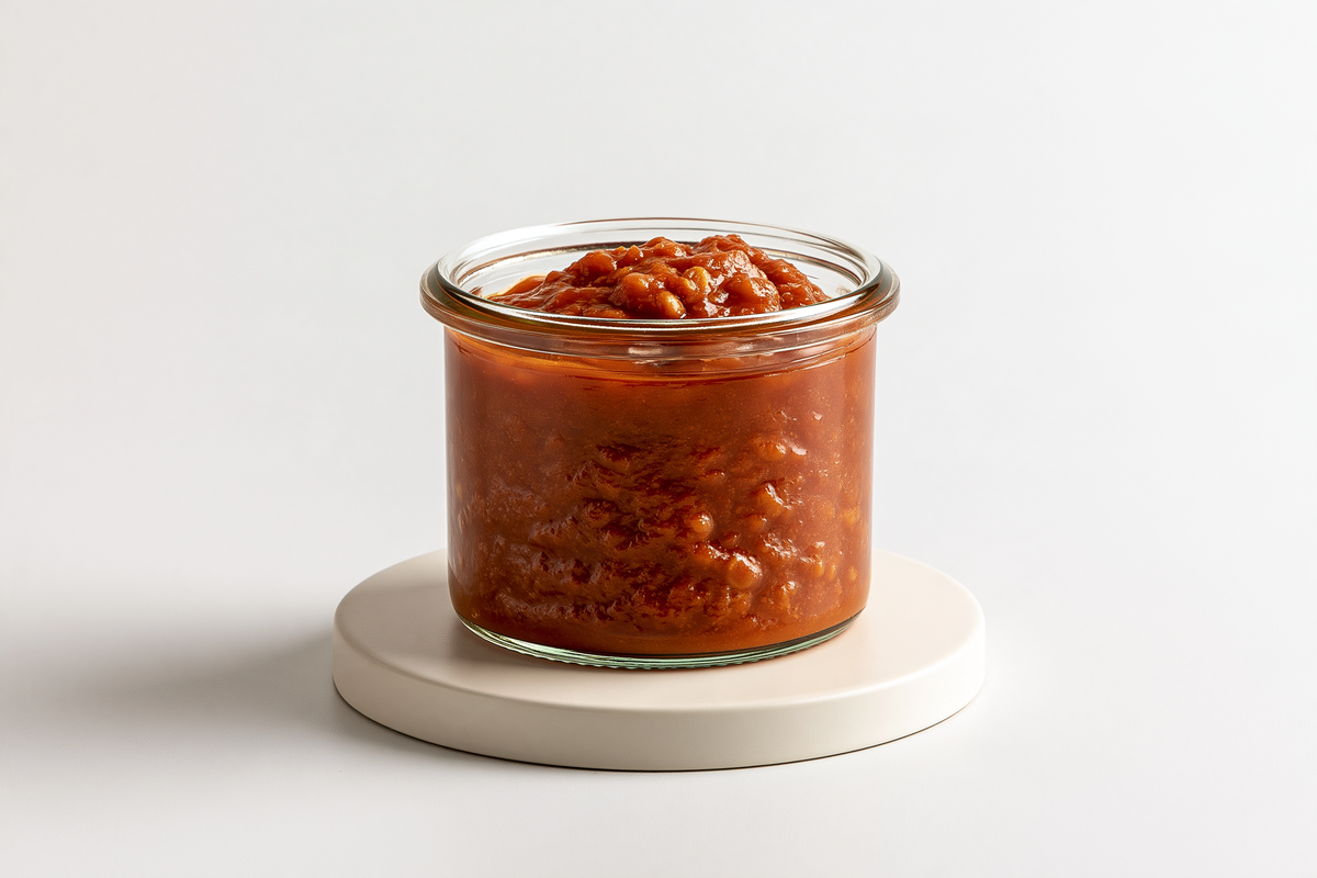 FaBene organic vegan lentil Bolognese sauce in a glass jar